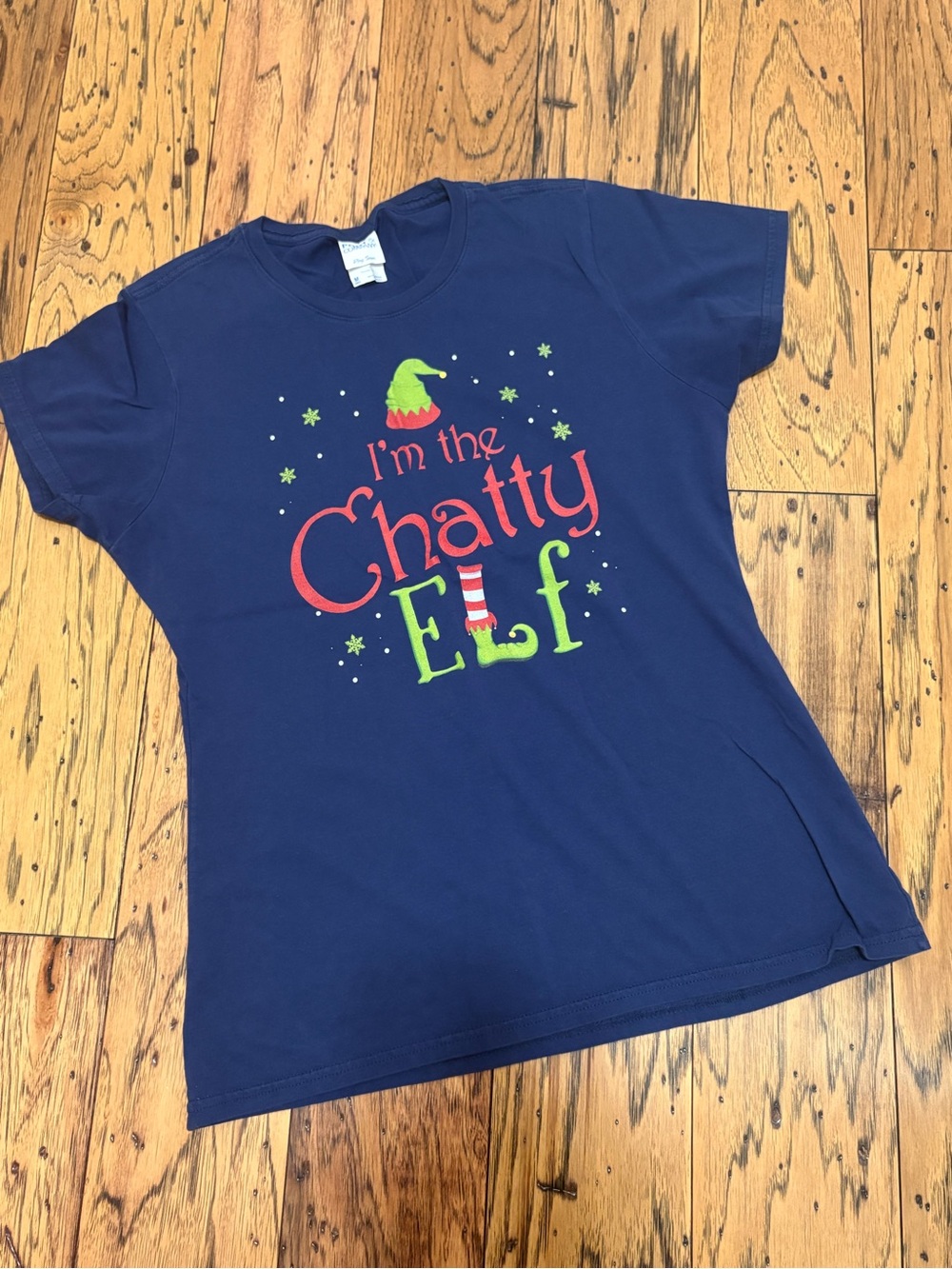 I'm the Chatty Elf Navy Women’s Graphic Tee